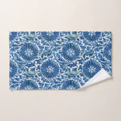 Blauw Chinees Floral Patroon Bad Handdoek (Handdoek)