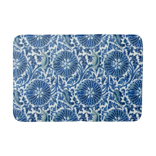 Blauw Chinees Floral Patroon Badmat (Voorkant)