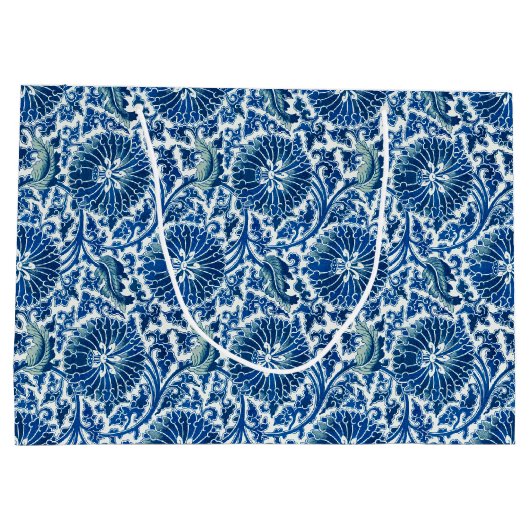 Blauw Chinees Floral Patroon Groot Cadeauzakje (Achterkant)