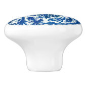 Blauw Chinees Floral Patroon Keramische Knop (Zijkant)