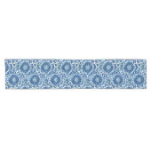 Blauw Chinees Floral Patroon Korte Tafelloper (Horizontaal)