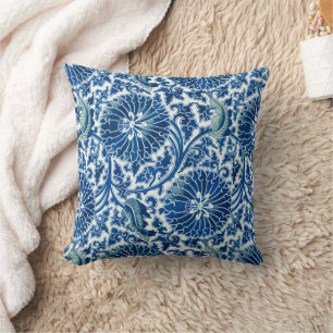 Blauw Chinees Floral Patroon Kussen
