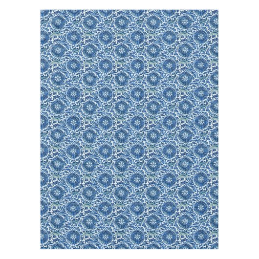 Blauw Chinees Floral Patroon Tafelkleed (Voorkant)