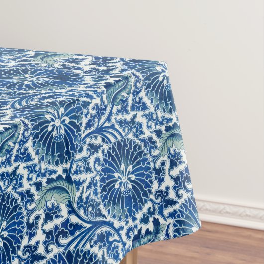 Blauw Chinees Floral Patroon Tafelkleed (Voorbeeld)