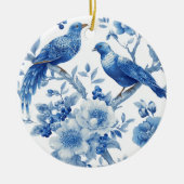 Blauw Chinees Kerstornament Keramisch Ornament (Voorkant)