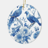 Blauw Chinees Kerstornament Keramisch Ornament (Links)