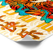 Blauw Chinees nieuwjaar van de Tijger 2022 Poster (Hoek)