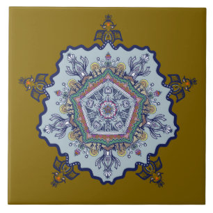 Blauw Chinees ontwerp. Wat zie je Keramische tege Tegeltje