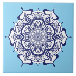 Blauw Chinees ontwerp. Wat zie je Tegeltje