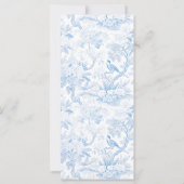 Blauw Chinees porselein bloemenbruiloft menukaarte (Achterkant)