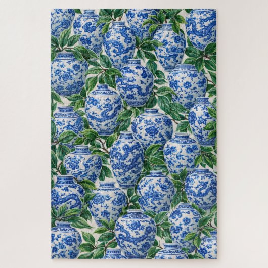 Blauw Chinees porselein gemberpot Legpuzzel (Verticaal)