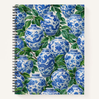 Blauw Chinees Porselein Gemberpot Notitieboek
