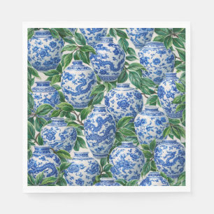 Blauw Chinees porselein gemberpot Servet