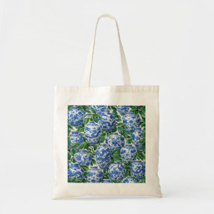Blauw Chinees Porselein Gemberpot Tote Bag