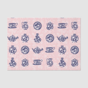Blauw Chinees schotel Tissuepapier