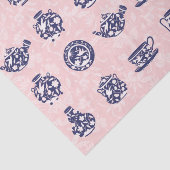 Blauw Chinees schotel Tissuepapier (Detail)