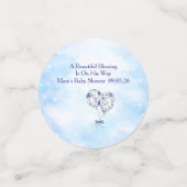 Blauw Chinoiserie Baby Shower Tafelconfetti Confetti (Kleine voorkant)