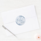 Blauw chinoiserie babyshower bedanksticker ronde sticker (Envelop)