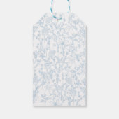 Blauw Chinoiserie Bloem Bruidsfeest favor tags, Cadeaulabel (Achterkant)