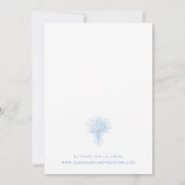 Blauw Chinoiserie Bloem Bruiloft Kaart (Achterkant)