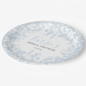 Blauw Chinoiserie Bloem Bruilofts Uitnodiging,  Papieren Bordje (Gekanteld)