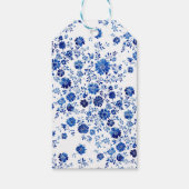 Blauw Chinoiserie Bloem Dank U Cadeaulabel (Achterkant)