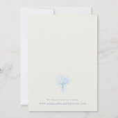 Blauw Chinoiserie Bloem Wit Trouwfeest Kaart (Achterkant)