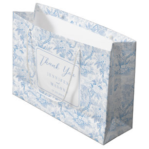 Blauw Chinoiserie Bloemachtige Trouw Dank Je Groot Cadeauzakje