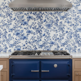 Blauw Chinoiserie Bloemmotief Tegeltje