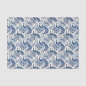 Blauw Chinoiserie Bloemstuk Pauw Decoupage Tissuepapier (Voorkant)