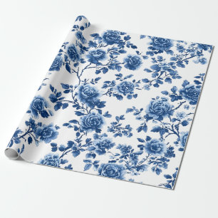 Blauw Chinoiserie Bloemverpakkings Papier