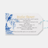 Blauw Chinoiserie Bruidsbeurt Shower omhulsel Cadeaulabel (Voorkant (Horizontaal))