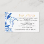 Blauw Chinoiserie Bruidsdisplay Douche Informatiekaartje (Voorkant)