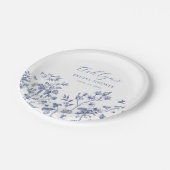 Blauw Chinoiserie Bruidsdouche Bord (Gekanteld)