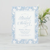 Blauw Chinoiserie Bruiloft Uitnodiging (Staand voorkant)