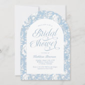 Blauw Chinoiserie Bruiloft Uitnodiging (Voorkant)