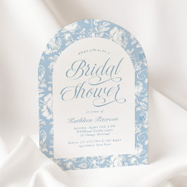 Blauw Chinoiserie Bruiloft Uitnodiging