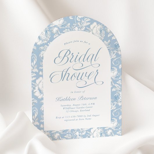Blauw Chinoiserie Bruiloft Uitnodiging