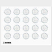 Blauw Chinoiserie Bruiloftsfeest Sticker (Vel)
