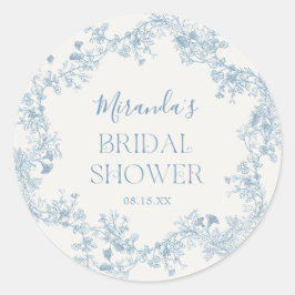 Blauw Chinoiserie Bruiloftsfeest Sticker
