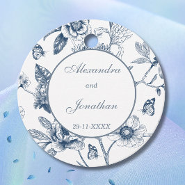 Blauw Chinoiserie Christelijke Trouw Dank Je Bedankjes Labels