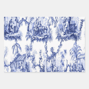 Blauw Chinoiserie Decoupage Verpakking Papier Blad Inpakpapier Vel