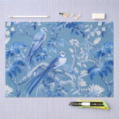 Blauw Chinoiserie Floral weefselpapier Tissuepapier (Craft)
