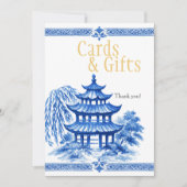 Blauw Chinoiserie Kaarten & Cadeaus Bord (Voorkant)