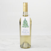 Blauw Chinoiserie Kerst Flessenhanger (Op fles)