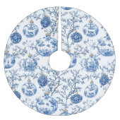 Blauw Chinoiserie Kerstmis Kerstboom Rok (Voorkant)
