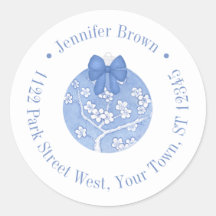 Blauw Chinoiserie Kerstversiering Retouradres