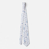 Blauw Chinoiserie Libelle Bloem Stropdas (Achterkant)