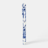Blauw Chinoiserie Monogram iPhone Hoesje (Linkerkant)