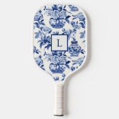 Blauw Chinoiserie Monogram Pickleball Paddle (Achterkant)